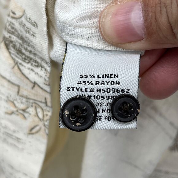 Quicksilver Shirt Men Large Linen/Rayon Button-up Island Vacation Beach - Picture 7 of 8